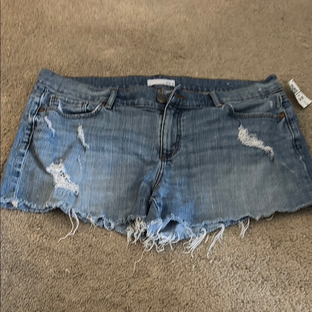 Distressed Blue Denim Shorts 005